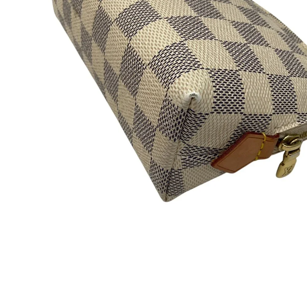 Louis Vuitton Ivory Damier Azur Canvas Cosmetic Pouch - Picture 9 of 16